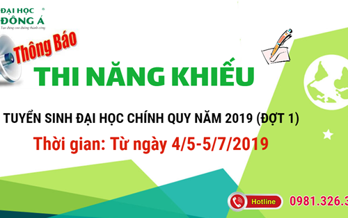 TB thi năng khiếu tuyển sinh đại học chính quy năm 2019 (Đợt 1)